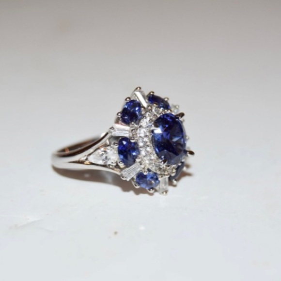 Vintage Sterling Silver Tourmaline Ring sz 10 - Picture 10 of 14